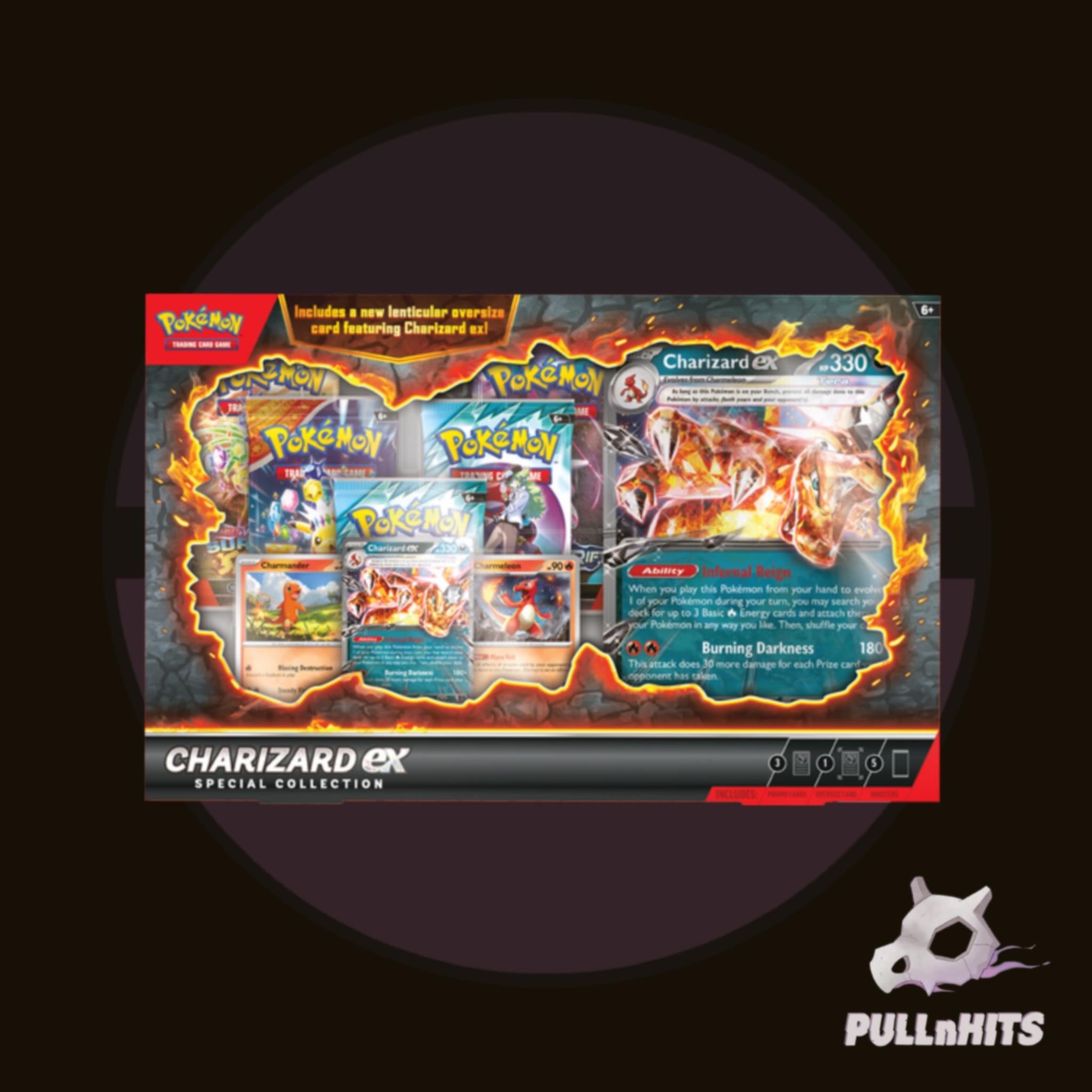 Pokémon Scarlet Violet Charizard EX Lenticular Promo Card Set with 5 Packs