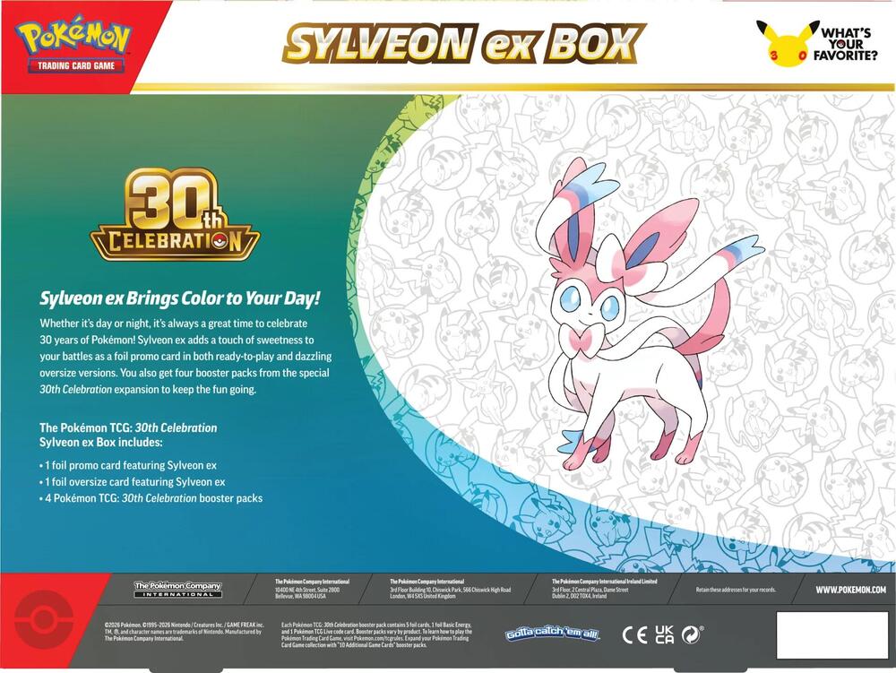 (PREORDER SEPTEMBER 2026) Pokemon TCG 30th Celebration 30C Sylveon ex and Greninja ex Box