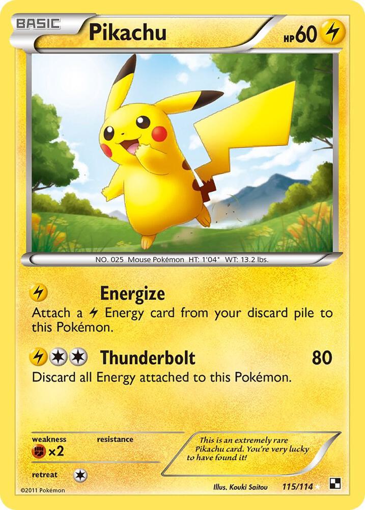 Pikachu - 115/114- Secret Rare - Black & White