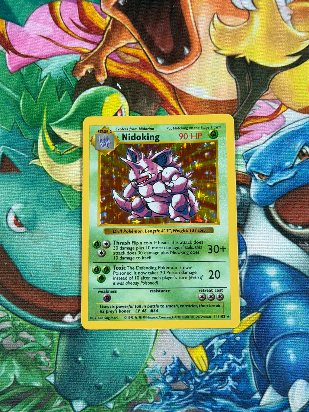 Nidoking - 011/102 - Holo Rare - Base Set (Shadowless)