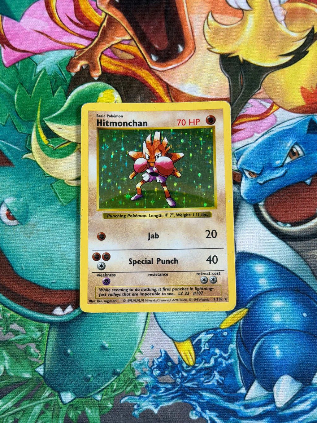 Hitmonchan [Shadowless] - 007/102 - Rare - Base Set