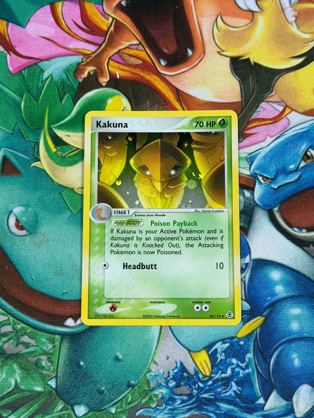 Kakuna - 36/112 - Reverse Holo - Fire Red & Leaf Green