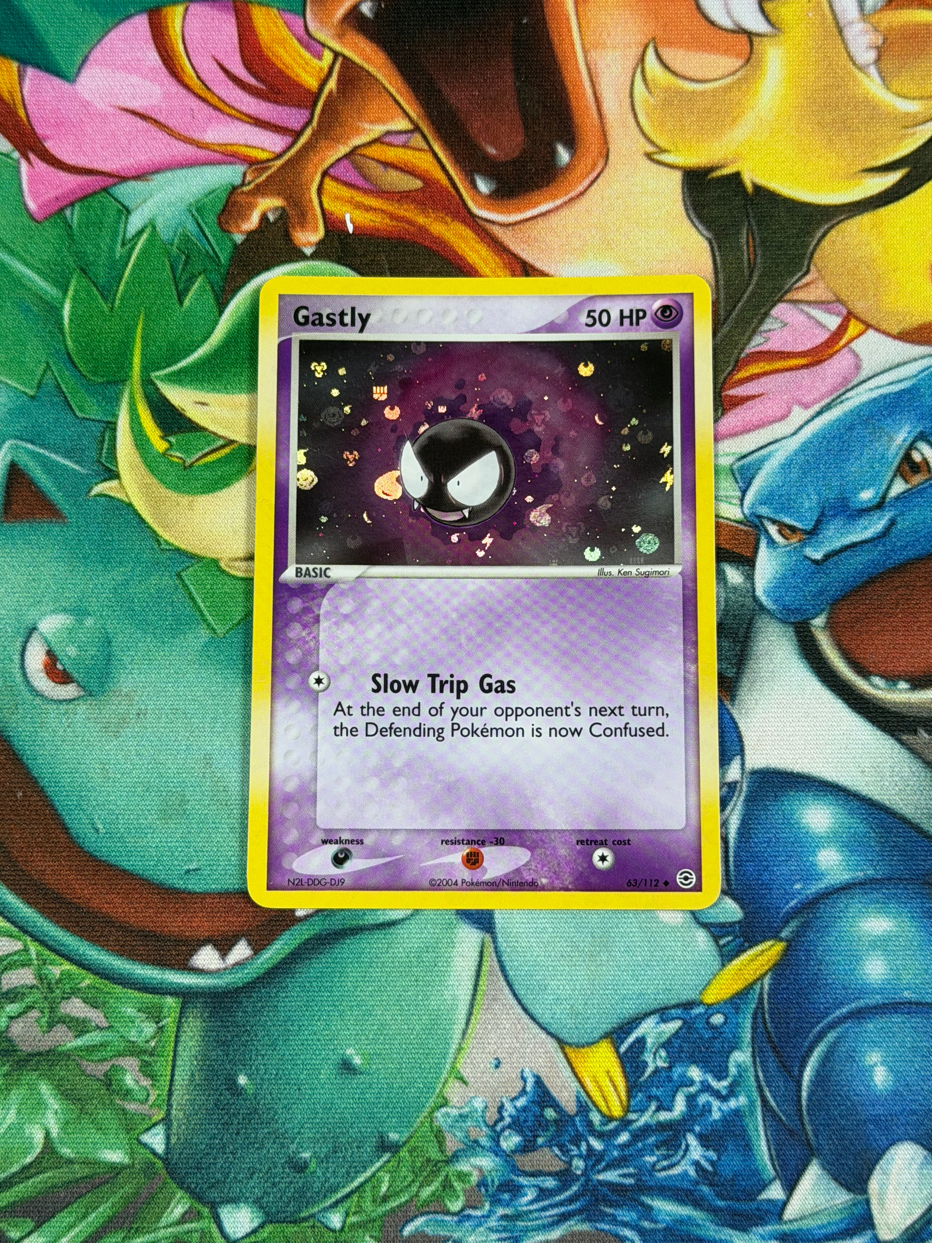 Gastly - 63/112 - Reverse Holo - Fire Red & Leaf Green