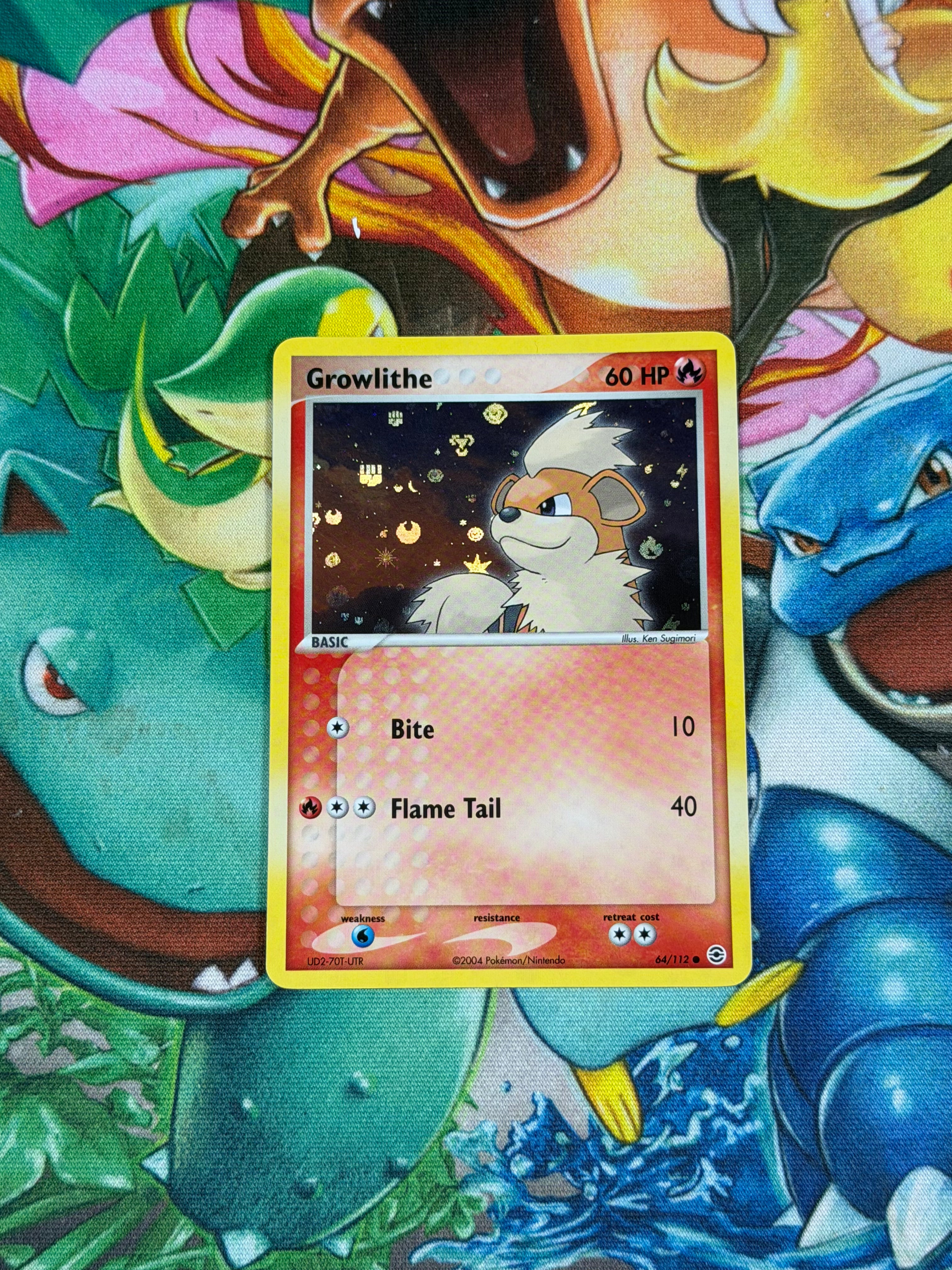 Growlithe - 64/112 - Reverse Holo - Fire Red & Leaf Green