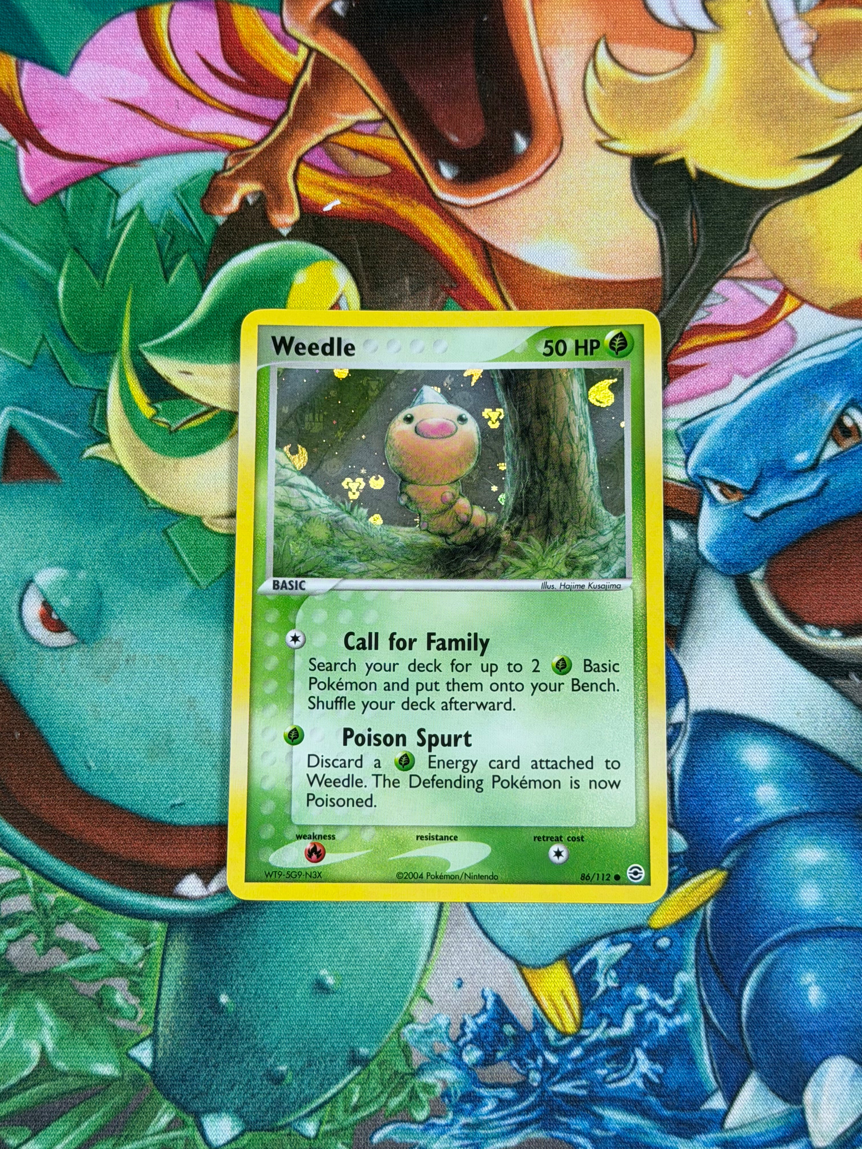 Weedle - 86/112 - Reverse Holo - Fire Red & Leaf Green