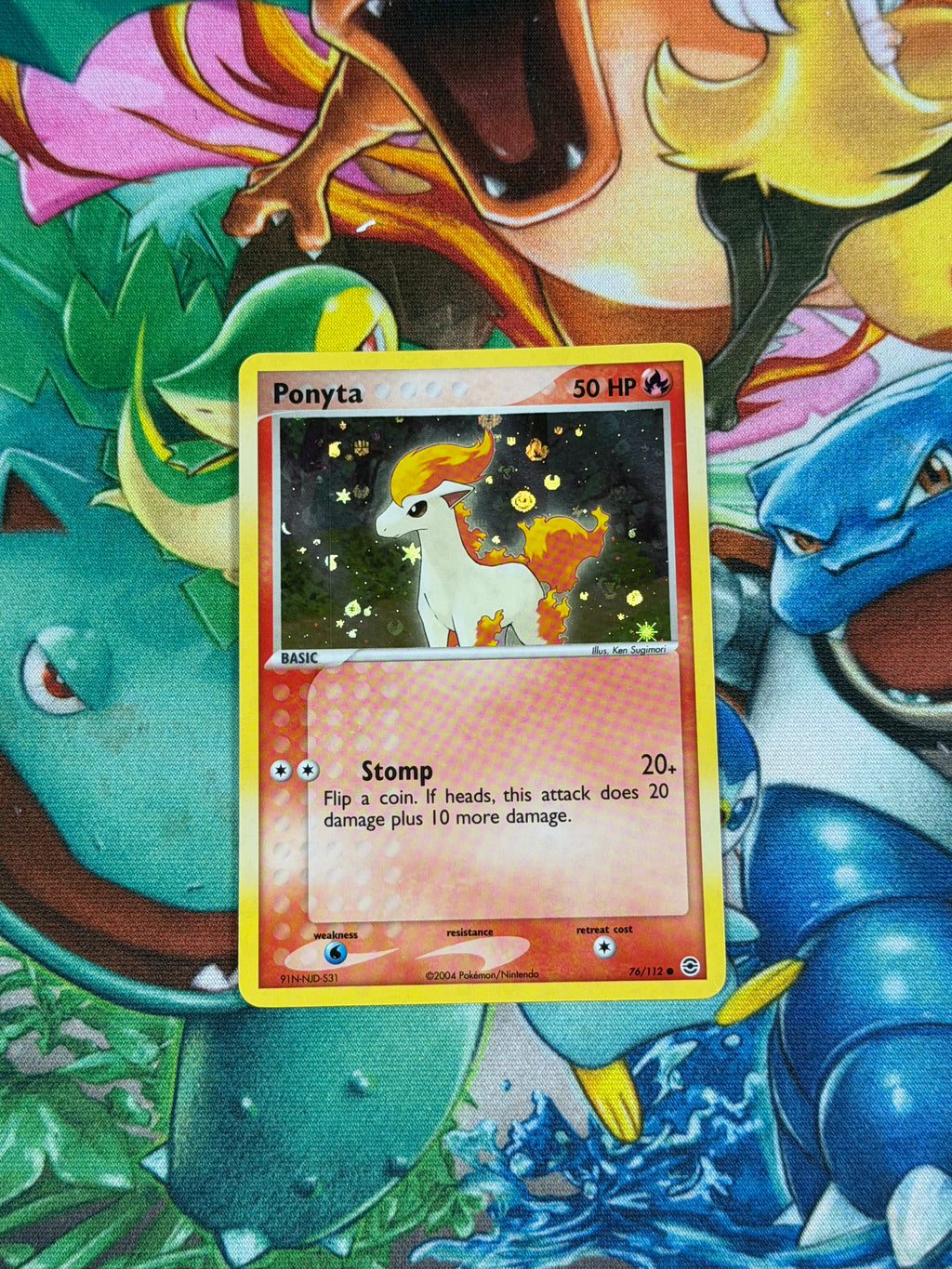 Ponyta - 76/112 - Reverse Holo - Fire Red & Leaf Green
