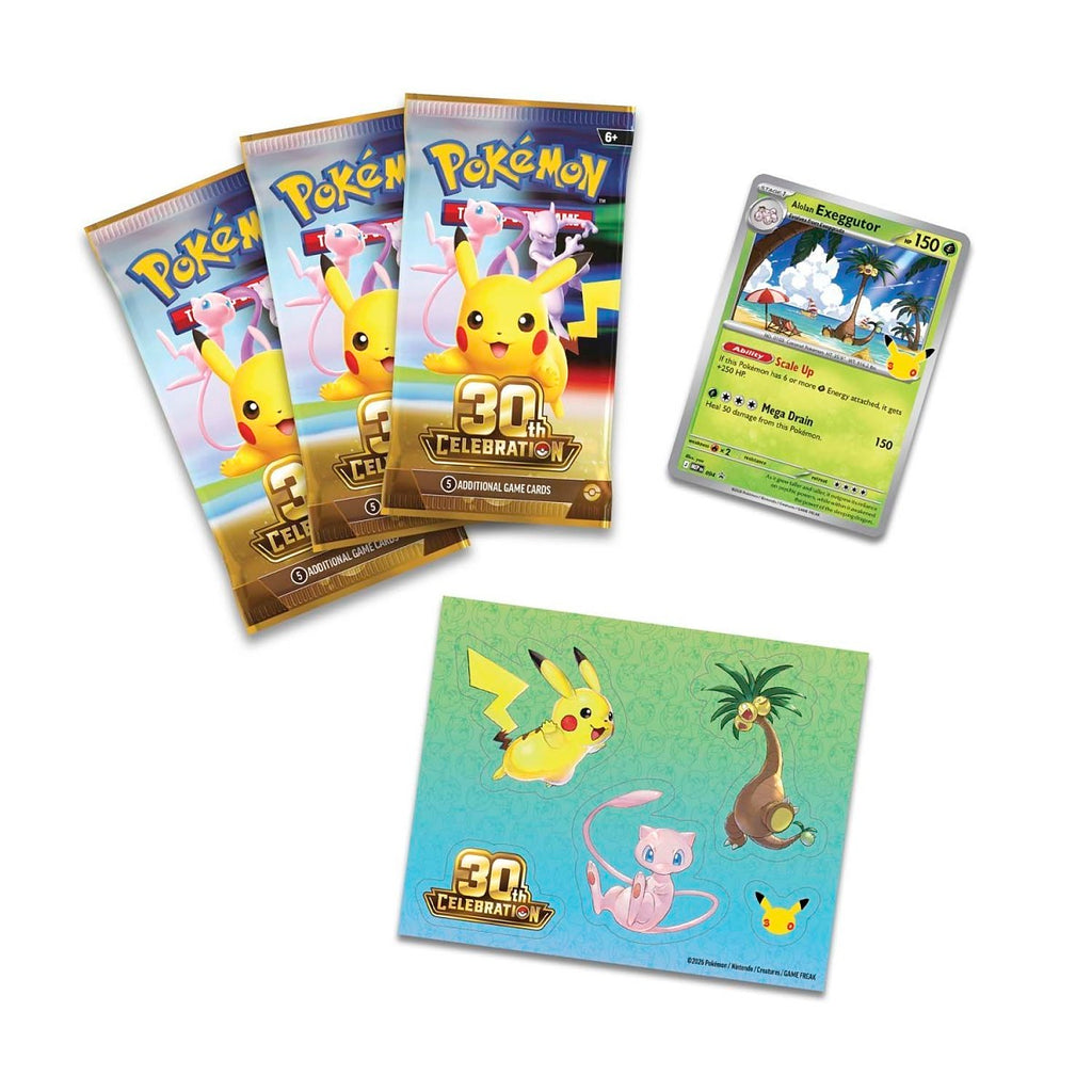 (PREORDER SEPTEMBER 2026) Pokemon TCG 30th Celebration 30C Tech Sticker Collection Lucario and Alolan Exeggutor