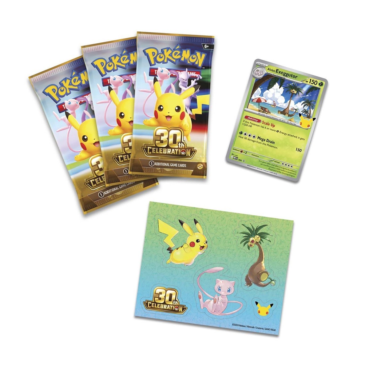 (PREORDER SEPTEMBER 2026) Pokemon TCG 30th Celebration 30C Tech Sticker Collection Lucario and Alolan Exeggutor