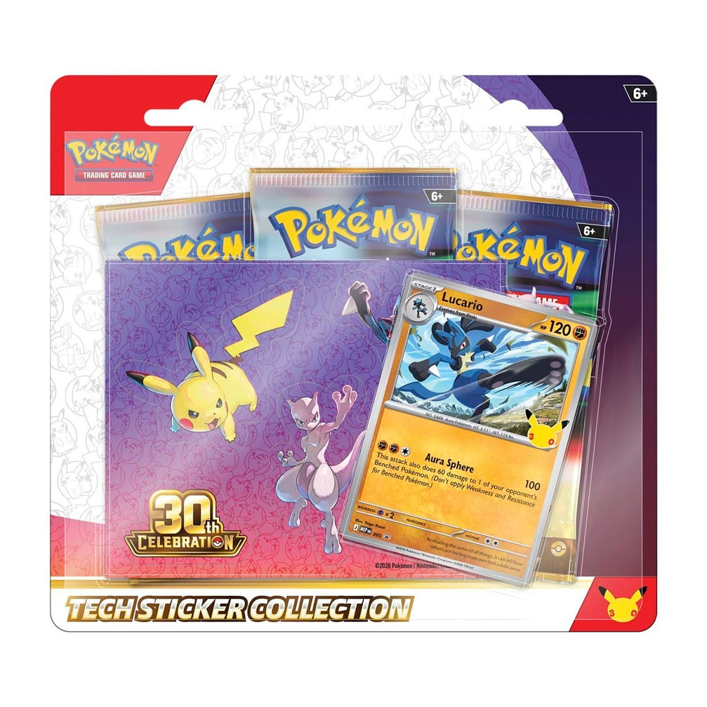 (PREORDER SEPTEMBER 2026) Pokemon TCG 30th Celebration 30C Tech Sticker Collection Lucario and Alolan Exeggutor