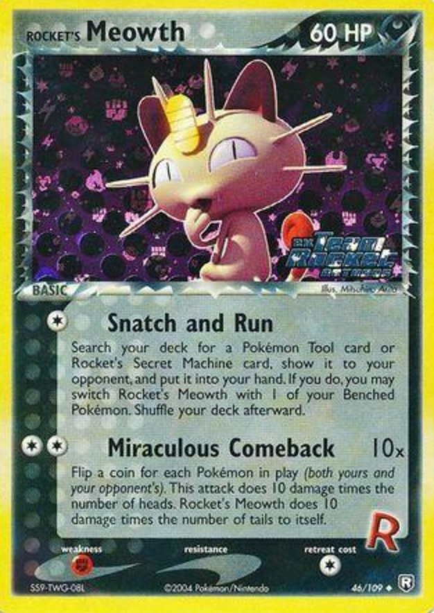Rocket's Meowth - 046/111 - Revers Holo - Team Rocket Returns
