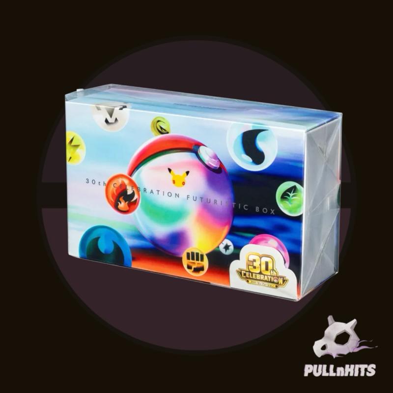 Japanese Pokemon 30th Celebration Futuristic Pikachu Box — Two Promos and Accessories