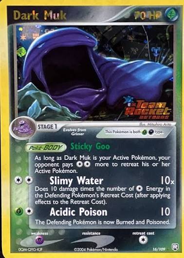 Dark Muk - 16/109 - Reverse Holo Rare - Team Rocket Returns